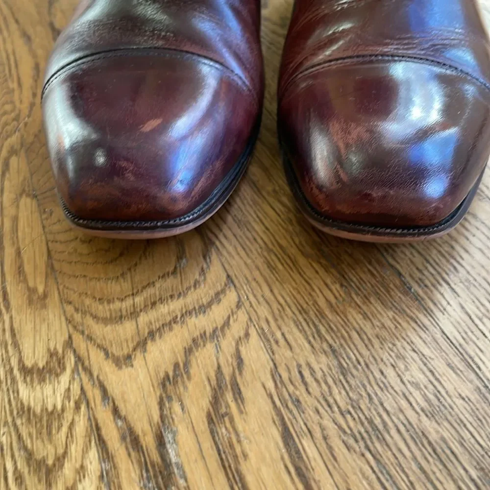 Florsheim Mens Cognac Brown Leather Oxford Cap Toe Lace Up Dress Shoes Size 10 D